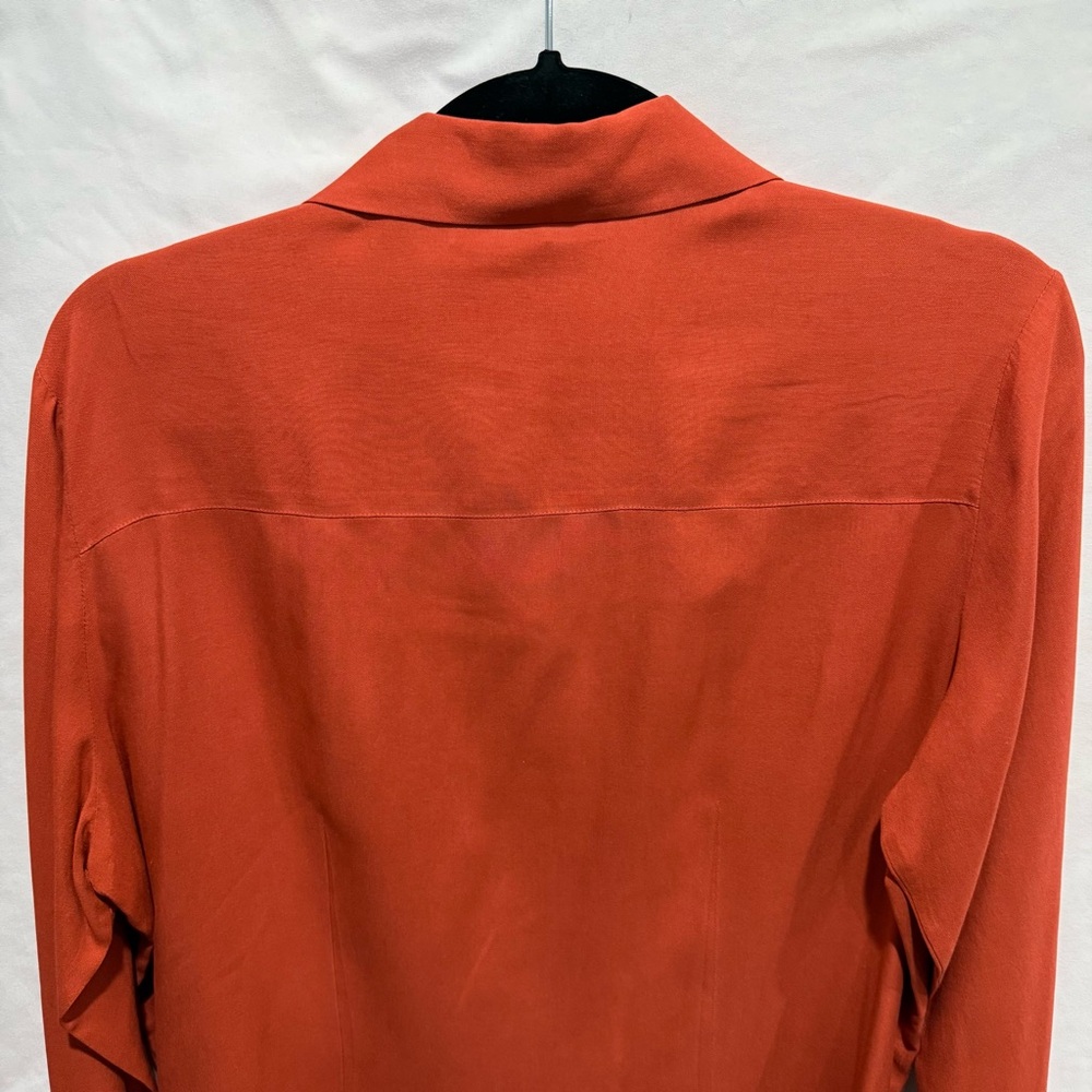 Anna and Frank 100% Silk Terracotta Button Down Blouse‎ Large Old Money Luxury - Picture 11 of 15